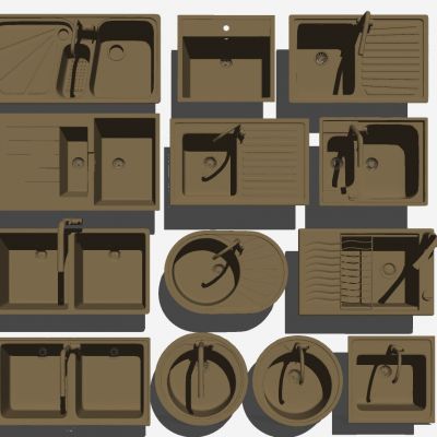 方形圆形单盆双盆洗菜盆组合