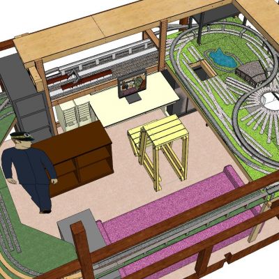 铁路监控室沙发人物跑道