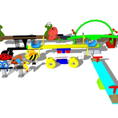 现代儿童游乐园游乐设施跷跷板摇摇椅组合