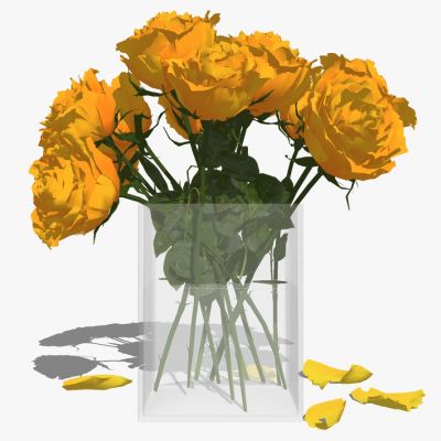 现代玻璃花瓶插花花艺玫瑰花摆件饰品