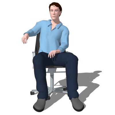 高精度坐姿人物