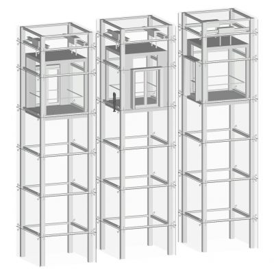 现代电梯钢架观光电梯