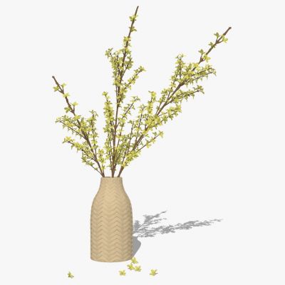 新中式花瓶花艺插花摆件饰品连翘