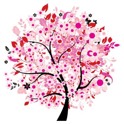 室外园林景观树红花树