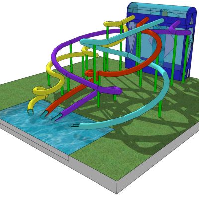 现代儿童游乐园游乐设施螺旋滑梯水上乐园