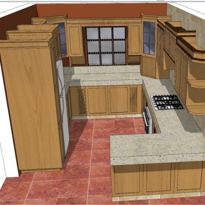 现代美式乡村厨房整体厨柜