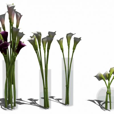 现代花艺花瓶插花陈设摆饰摆件百合花