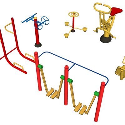 现代广场户外健身器材太空漫步机组合