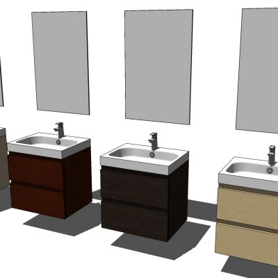 现代迷你单盆悬挂方形洗手台