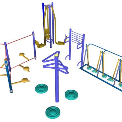 现代广场户外健身器材太空漫步机组合