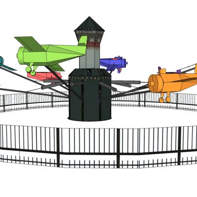 现代儿童游乐园游乐设施空中飞舞