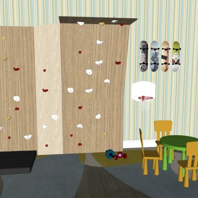 现代儿童游乐园游乐设施儿攀岩墙