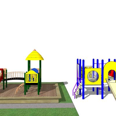现代儿童游乐园游乐设施儿童滑梯组合