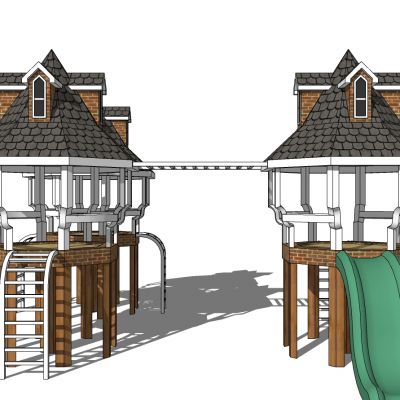 现代儿童游乐园游乐设施儿童滑梯组合