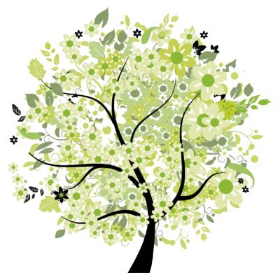 室外园林景观树绿花树