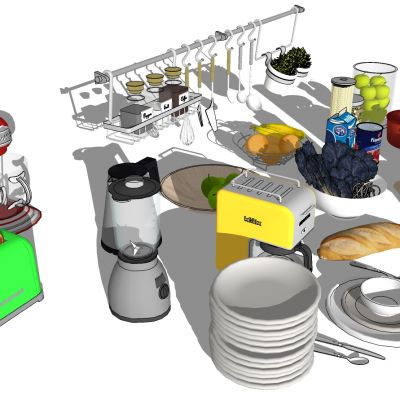 面包机咖啡机水果厨房餐具组合
