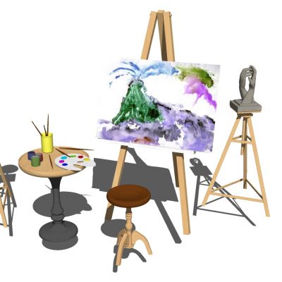 娱乐画室画架摆件组合