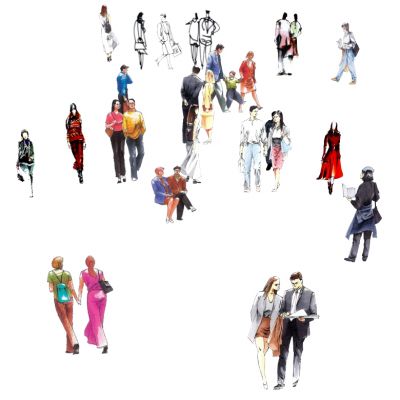 精细女性男性人物人群