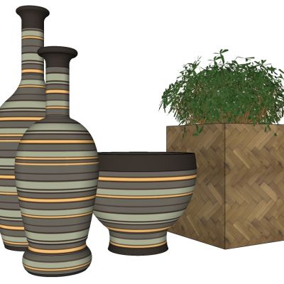 东南亚现代民族花瓶陶罐子