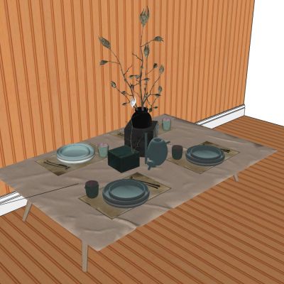 现代餐具花瓶组合