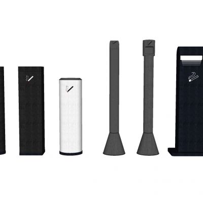 现代垃圾桶烟蒂柱烟蒂桶组合