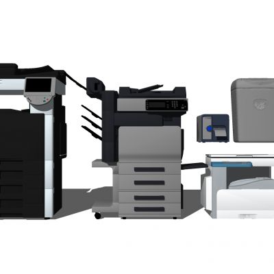 现代打印机扫描机复印机办公用品垃圾桶合集