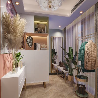 现代北欧轻奢风格玄关