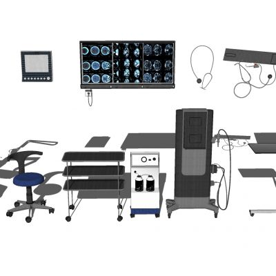 医疗设备组合医疗口腔设备构件听诊器CT片构件人体骨骼