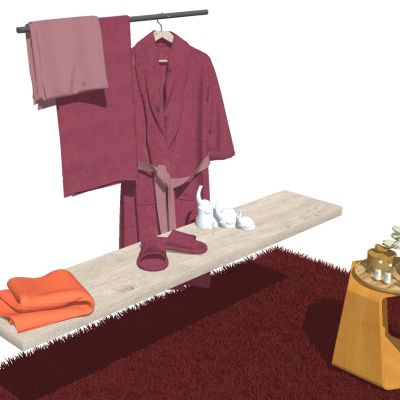 现代简约浴巾浴袍毛巾拖鞋隔板大象饰品卫浴饰品