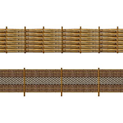 竹篱笆栅栏农家乐民宿墙构件