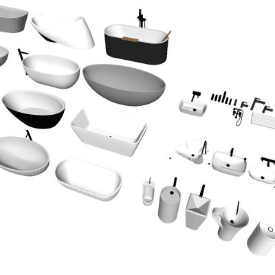 现代独立异形浴缸