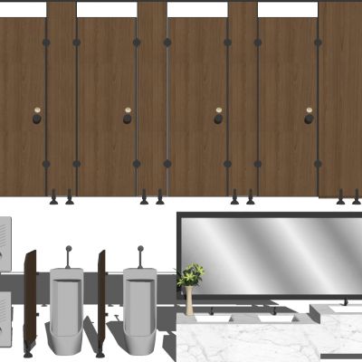 现代北欧新中式公共卫生间