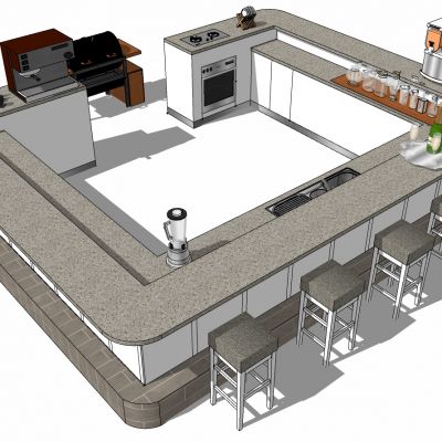 现代水吧台咖啡厅