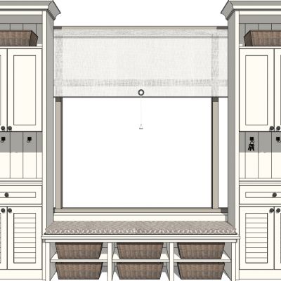 美式欧式法式入口玄关储物柜
