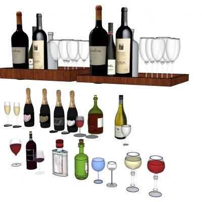 名酒酒瓶红酒酒吧高脚杯