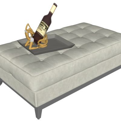 欧式卧榻脚踏脚蹬SU模型