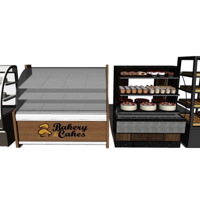 现代甜品蛋糕糕点店展柜