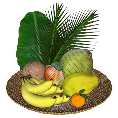 水果香蕉梨橘子橙子藤编编织水果盘