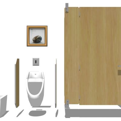 现代北欧新中式公共卫生间