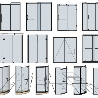 现代沐浴房隔断构件