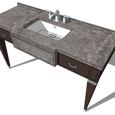 现代轻奢新中式简欧洗手台