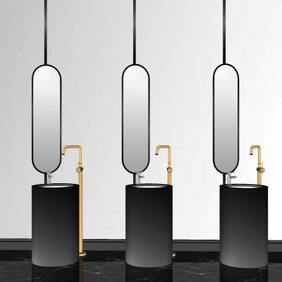 现代北欧轻奢柱式公卫洗手台