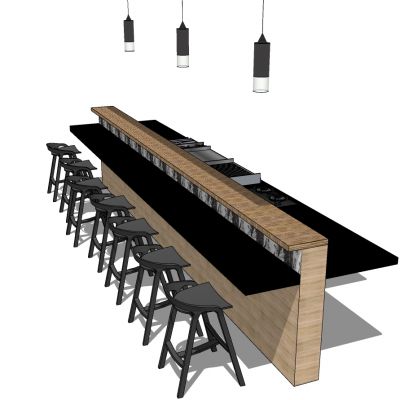 工业风铁板烧吧台吧椅操作台