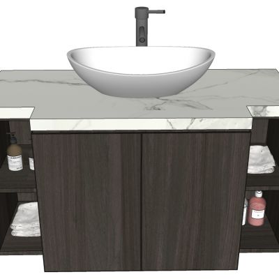 现代轻奢北欧民宿艺术洗手台