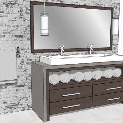 现代简约洗手台