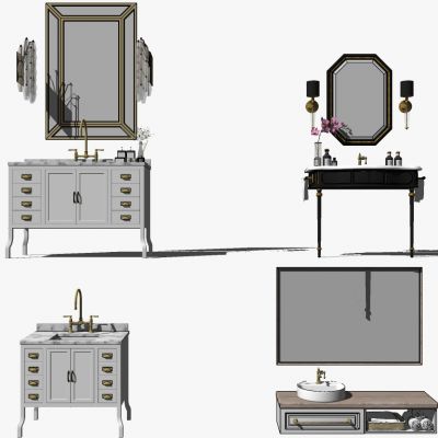 简欧美式地中海洗手台