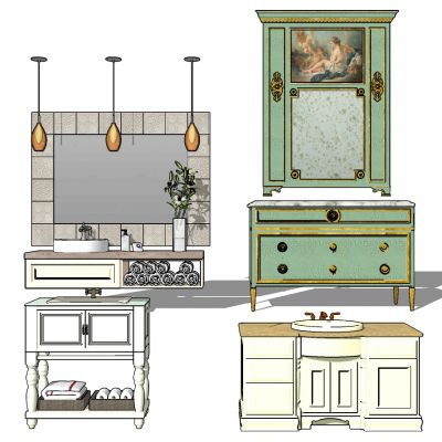 欧式法式浴室柜