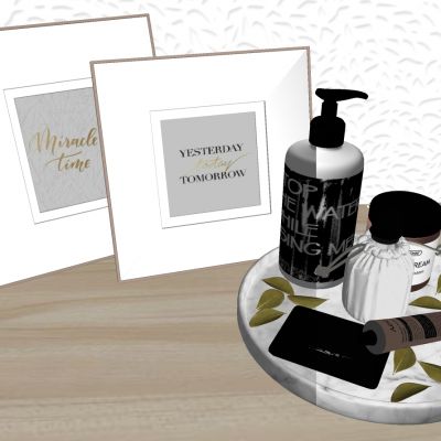 现代北欧卫浴用品组合装饰画