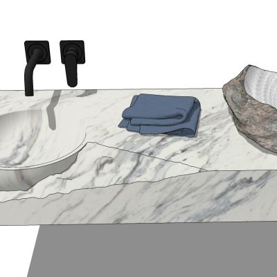 现代做旧石材洗手台