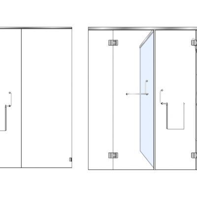 现代沐浴房隔断花洒五金构件